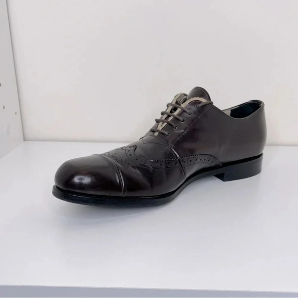PRADA Mens Leather Oxford Brogue Shoes main image 5
